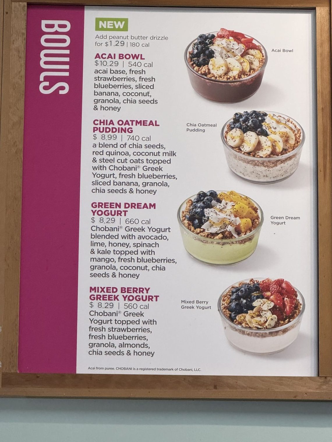 Menu acai bowl sehat khas Za Acai Cafe dengan topping segar